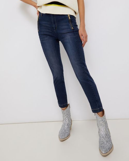 Jeans Skinny Vita Alta Con Zip