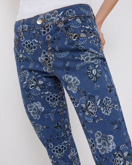 Jeans skinny con stampa all over