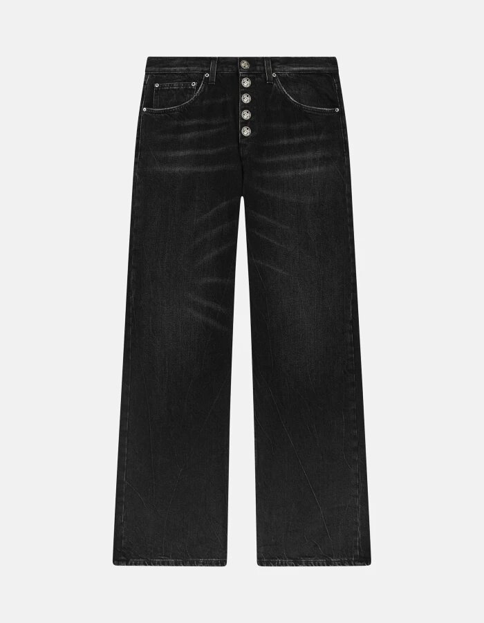DONDUP JEANS JACKLYN WIDE LEG IN DENIM FISSO