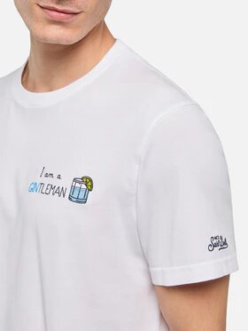 T-shirt Portofino in jersey di cotone classic fit con ricamo I am a GINtleman