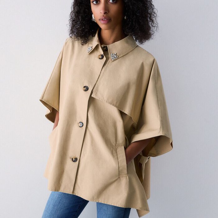 Poncho trench con ricami gioiello LIUJO