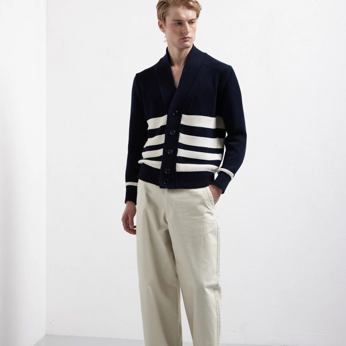 CARDIGAN RIGATO MANICA LUNGA PUNTO LINKS KANGRA