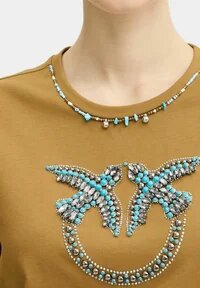 T-SHIRT DONNA PINKO FIDENZA 107094 A3C7 LE2 - T-shirt con stampa - marrone
