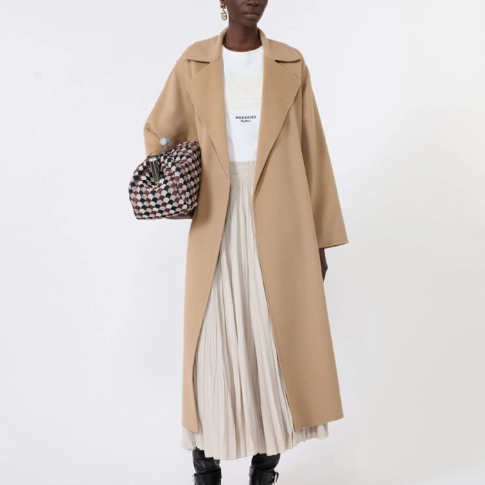 Cappotto in doppio di mista lana - CAMMELLO