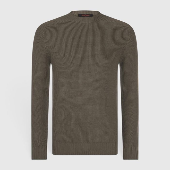 Girocollo rain wool a coste