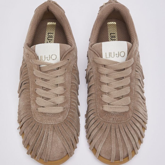 Sneakers in suede con frange